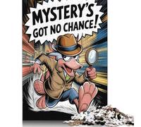 Puzzle illustrativo in stile fumetto con l'orsacchiotto e il detective, per adulti, da 1000 pezzi, per adolescenti dai 12 anni in su, regali per la vigilia di Natale, 1000 pezzi (75x50 cm)