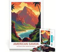 Puzzle illustrato del Parco Nazionale delle Samoa Americane,1000 pezzi,per adulti,gioco di memoria,taglio di qualità professionale,attività di gruppo emozionante (50x75cm)