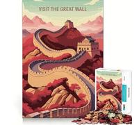 Puzzle illustrato della Grande Muraglia,1000 pezzi Divertimento e stimolazione della memoria Qualità professionale Un regalo pensato per chi ama stimolare la mente Attività mentale (38x26cm)