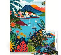Puzzle illustrato delle Isole Eolie, Italia, 1000 pezzi Migliora la memoria, è un divertimento senza stress, tagliato con precisione, un regalo di Natale perfetto (38x26cm)