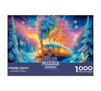Puzzle impegnativi Autumn Leaf World da 1000 pezzi - Treno (cielo cosmico invernale) per uomini e donne, gioco educativo in carta riciclata, sfida 38x26 cm/1000 pezzi