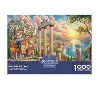 Puzzle impegnativi di paesaggi urbani antichi da 1000 pezzi - Rovine costiere (scena colorata) per uomini e donne, gioco per famiglie divertente e stimolante, ottima idea regalo. 38x26 cm/1000 pezzi
