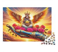Puzzle Impossibile 1000 pezzi Angelo Incoronato Rose Rosse Difficile Cartone Riciclato per Esperti 52x38cm