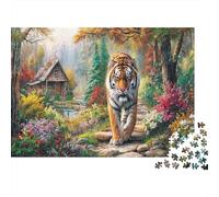 Puzzle Impossibile 1000 Pezzi Tigre sul sentiero forestale 38x26 cm Adulti e bambini dai 12 anni Gioco rilassamento intelligenza Decorazione per la casa