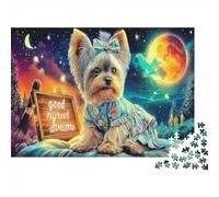 Puzzle Impossibile 1000 Pezzi Yorkshire Terrier con fiocco Animale domestico carino 70x50 cm Adulti e bambini dai 12 anni Gioco rilassamento intelligenza Decorazione per la casa
