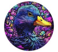 Puzzle impossibile a forma di anatra viola colorata per adulti, 1000 pezzi, per decorazioni per la casa, allenamento del cervello e regali per le feste 67,5x67,5 cm