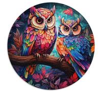 Puzzle impossibile a forma di gufo colorato per adulti, 1000 pezzi, rompicapo e decorazioni per la casa, regalo perfetto per le feste 67,5x67,5 cm
