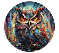 Puzzle impossibile a forma di gufo colorato per adulti, 1000 pezzi, rompicapo e decorazioni per la casa, regalo perfetto per le feste 67,5x67,5 cm