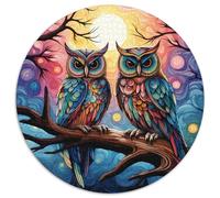 Puzzle impossibile a forma di gufo colorato per adulti, 1000 pezzi, rompicapo e decorazioni per la casa, regalo perfetto per le feste 67,5x67,5 cm