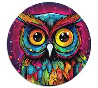 Puzzle impossibile a forma di gufo colorato per adulti, 1000 pezzi, rompicapo e decorazioni per la casa, regalo perfetto per le feste 67,5x67,5 cm