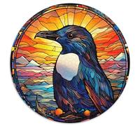 Puzzle impossibile a forma di pinguino in vetro colorato per adulti, 1000 pezzi, per decorazioni per la casa, allenamento del cervello e regali per le feste 67,5x67,5 cm