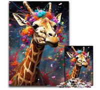 Puzzle impossibile da 1000 pezzi a forma di giraffa per adulti, intrattenimento rilassante, regalo di Natale perfetto e decorazione per la casa, 50x75CM/19,68x29,52 pollici.
