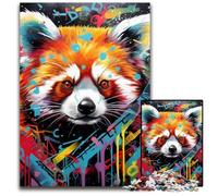 Puzzle impossibile da 1000 pezzi del panda rosso per adulti, regalo perfetto per compleanni e feste, 26X38CM/10,23x14,96 pollici.
