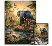 Puzzle impossibile da 1000 pezzi di animali africani per adulti, ideale per adolescenti e collezionisti, regalo da viaggio, attività per famiglie, 26X38CM/10,23x14,96 pollici.