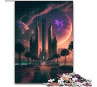 Puzzle impossibile da 1000 pezzi per adulti, città futuristica, dimensioni 26x38cm, per decorazioni per la casa, allenamento del cervello e regali per le feste.
