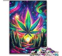 Puzzle impossibile da 1000 pezzi per adulti con foglie psichedeliche colorate, 50x75cm, per decorazioni per la casa, allenamento del cervello e regali per le feste