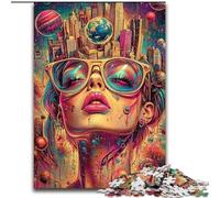 Puzzle impossibile da 1000 pezzi per adulti, con occhiali da sole e donna, 50x75cm, attività divertente per la famiglia, sfida mentale, regalo perfetto per adolescenti