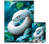 Puzzle impossibile da 1000 pezzi per adulti con serpente bianco nel fogliame perfetto per il divertimento in famiglia durante le vacanze 1000 pezzi (38x26 cm)