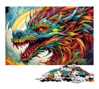 Puzzle impossibile da 1000 pezzi raffigurante un drago psichedelico, ideale per adulti, ideale per adolescenti e collezionisti, regalo da viaggio, attività per famiglie, 26X38CM/10,23x14,96 pollici.