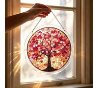Puzzle in acrilico da appendere alla finestra, 83 pezzi puzzle colorati fai da te kit acchiappasole per adulti, colibrì fiamma smeraldo, decorazione puzzle in acrilico in vetro colorato, regalo di