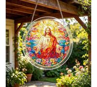 Puzzle in acrilico Suncatcher, 20,1 cm, puzzle in acrilico Suncatcher da appendere alla finestra, migliora la bellezza dello spazio, utilizzato per vari scenari (A) (18,8 cm)
