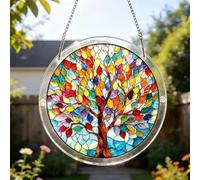 Puzzle in acrilico Suncatcher, albero di vetro radiante, puzzle acrilico da appendere alla finestra, decorazione da giardino macchiata, kit acchiappasole fai da te regali per compleanno decorazione