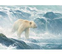 Puzzle In agguato per i salmoni - Orso polare 500 pezzi