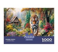 Puzzle in carta riciclata Tigre nella foresta 1000 pezzi - Tigre in autunno Adatto per la decompressione a parete Gioco educativo 70x50cm/1000 pezzi