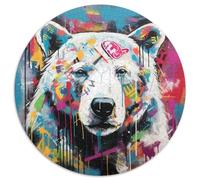 Puzzle in cartone con graffiti di orso polare per adulti, 1000 pezzi. Regalo perfetto per compleanni, feste e Natale 67,5x67,5 cm.