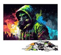 Puzzle in cartone da 1000 pezzi con maschera antigas, ideale per adulti, ideale per adolescenti e collezionisti, regalo da viaggio, attività per famiglie, 26X38CM / 10,23x14,96 pollici.