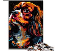 Puzzle in cartone da 1000 pezzi raffigurante il cane Cavalier King Charles Spaniel, dimensioni 38x26cm, regalo perfetto per familiari e amici, adatto dai 14 anni in su