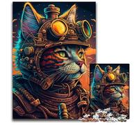 Puzzle in cartone per adulti Steampunk Cat da 1000 pezzi, per adolescenti e famiglie, gioco rompicapo fai da te, regalo 26X38CM/10,23x14,96 pollici