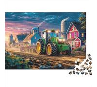 Puzzle in cartone spesso 1000 pezzi Scena trattore rurale, paesaggio agricolo vintage, molto difficile, idea regalo, regalo compleanno e anniversario, per la famiglia, 52x38cm