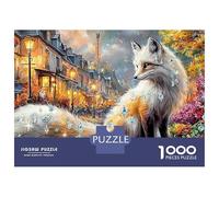 Puzzle in cartone spesso da 1000 pezzi con supporto per volpe parigina, per adulti e principianti, antistress, attività per le giornate di pioggia, divertimento per la famiglia, 52x38 cm/1000 pezzi