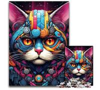 Puzzle in cartone Tech Cat da 1000 pezzi per adulti, adolescenti e ragazzi, ideale come regalo di compleanno e di festa, 26X38CM/10,23x14,96 pollici.