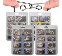 Puzzle in filo metallico - Stimolazione cognitiva per la risoluzione dei problemi, enigmi portatili di livello avanzato, puzzle per la concentrazione della concentrazione mentale, set regalo con custo