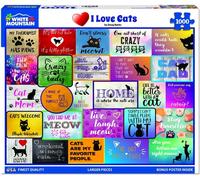 Puzzle In Jigsaw Da 1000 Pezzi I Love Cats White Mountain 760Mm X 610Mm