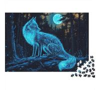Puzzle in legno 1000 pezzi 75x50 cm per adulti e bambini oltre 14 anni rappresentazione di lupi nella foresta ideale per decorazione d'interni gioco educativo e stimolante per la mente