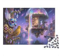 Puzzle in legno 1000 pezzi 75x50cm per adulti e ragazzi oltre 14 anni con design di architettura sospesa e cascata arcobaleno ideale per decorazione d'interni e attività ricreative in famiglia