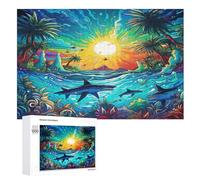 Puzzle In Legno 1000 Pezzi Seabed A School of Fish Ragazzi E Ragazze Puzzles Di Difficoltà Giochi Educativi Giocattolo Per Famiglie （75×50cm）