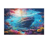 Puzzle In Legno 1000 Pezzi Seabed A School of Fish Ragazzi E Ragazze Puzzles Di Difficoltà Giochi Educativi Giocattolo Per Famiglie （75×50cm）