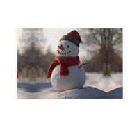 Puzzle in legno 1000 pezzi WZYWHJ Little Snowman in the Forest stampato per adulti e bambini, perfetto per divertimento in famiglia, sollievo dallo stress