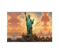 Puzzle in legno 1000 pezzi WZYWHJ Statua della Libertà stampata per adulti e bambini, perfetto per divertimento in famiglia, antistress