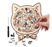 Puzzle in Legno 135 Pezzi Silhouette Gatto E Cane Decorazione Da