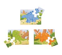 puzzle in legno 3 in 1 dinosauri BIGJIGS TOYS