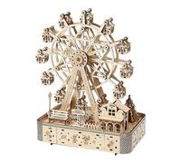 Puzzle in legno 3D - Basswood, 183 pezzi Ferris Wheel Model Kit With LED Music | Display di design 'Assemblea meccanica, kit modello in legno, puzzle a LED per sollievo dallo stress, Natale, Hobby