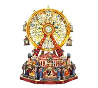Puzzle in legno 3D, carillon rotante con ruota panoramica del secolo, kit modello in legno con luci, kit di modellini fai da te da costruire, decorazione da tavolo da collezione e regalo creativo per