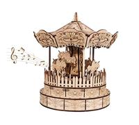 Puzzle In Legno 3D Carousel Music Box Fatto A Mano Assembly Model Kit Holidays Birthdays