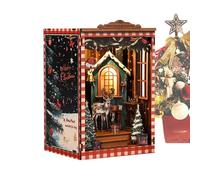 Puzzle in legno 3D per kit di casa in miniatura di artigianato-christmas | Small Christmas Spectrum per principianti, amanti 'arte, compleanno vintage, Halloween, libreria da scrivania,