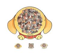 Puzzle in legno a forma di cane colorato, puzzle in legno a forma di animale unico, puzzle in legno a forma di animale panda, puzzle di cane irregolare impegnativo (B1)